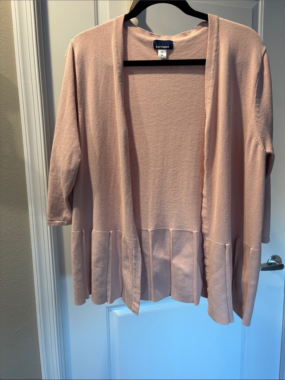 Basic Editions Blush Pink Open-Front Cardigan